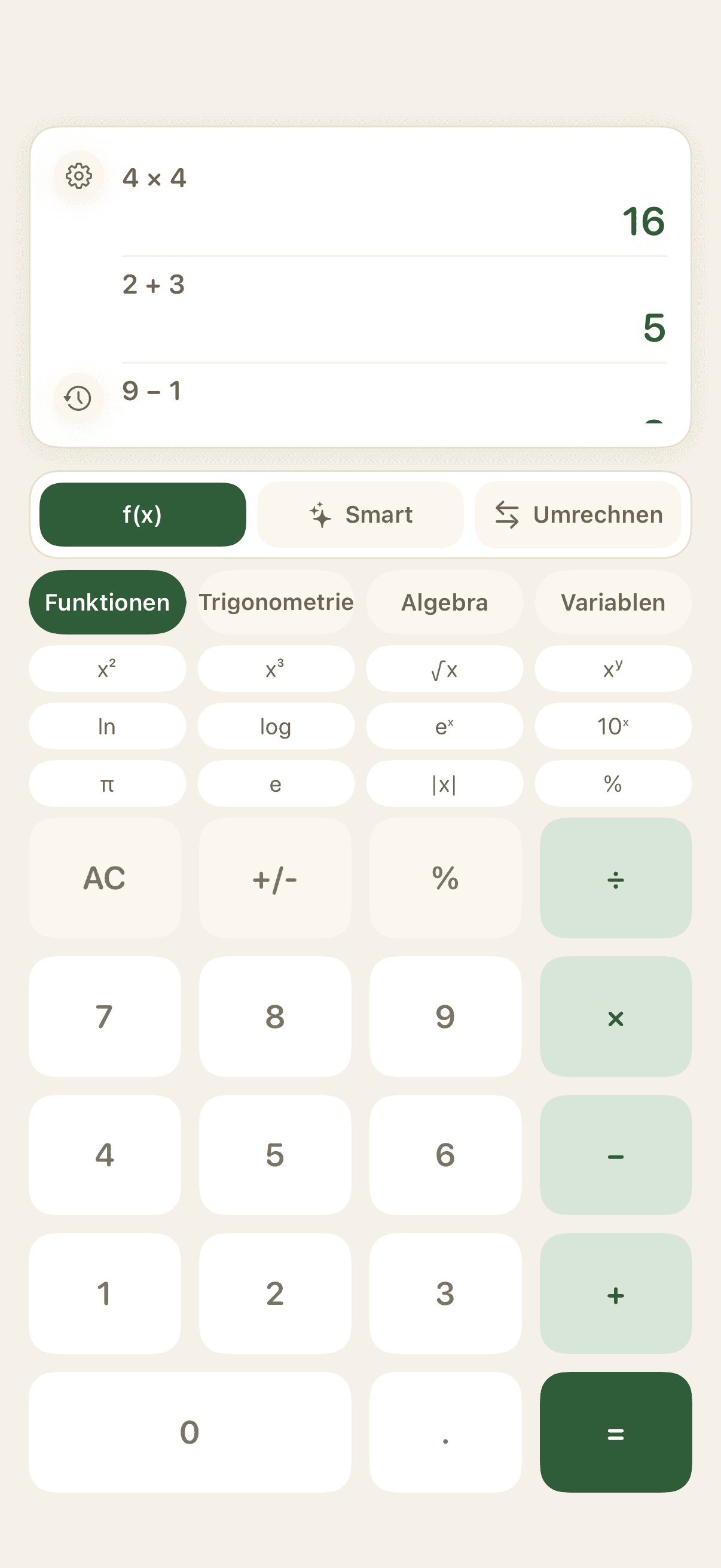 Wissenschaftlicher Rechner mit sieben mal acht gleich sechsundfünfzig